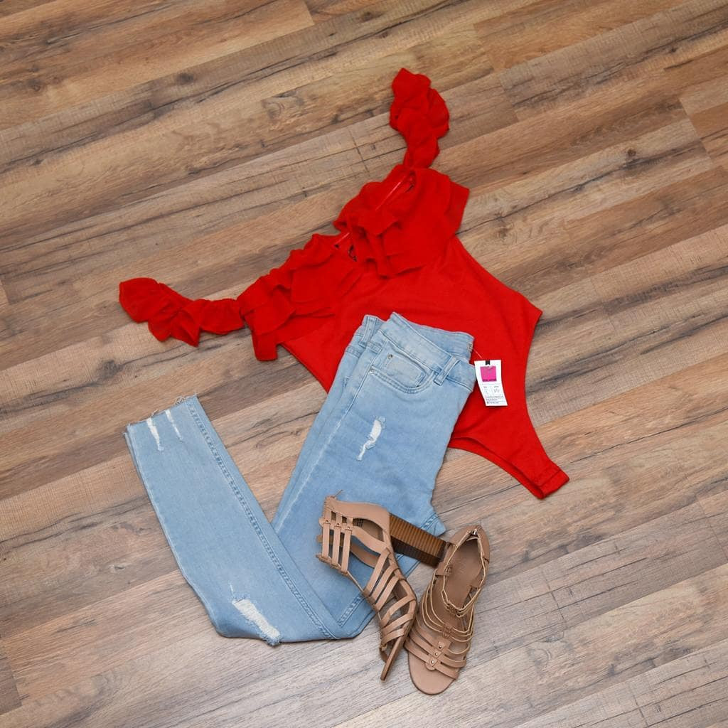 Red Bodysuit Size S: $55.00
