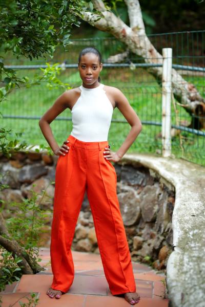 Orange Dress Pants: $120.00