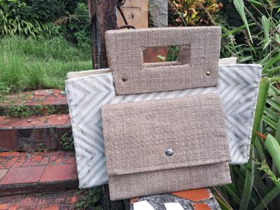 Kello - Tan & Gold Small Tote with Clutch: $175.00