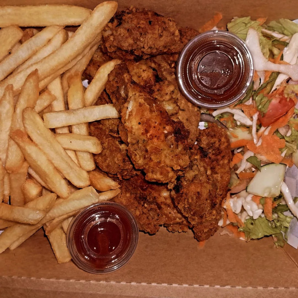 Chicken & Fries: $0.00