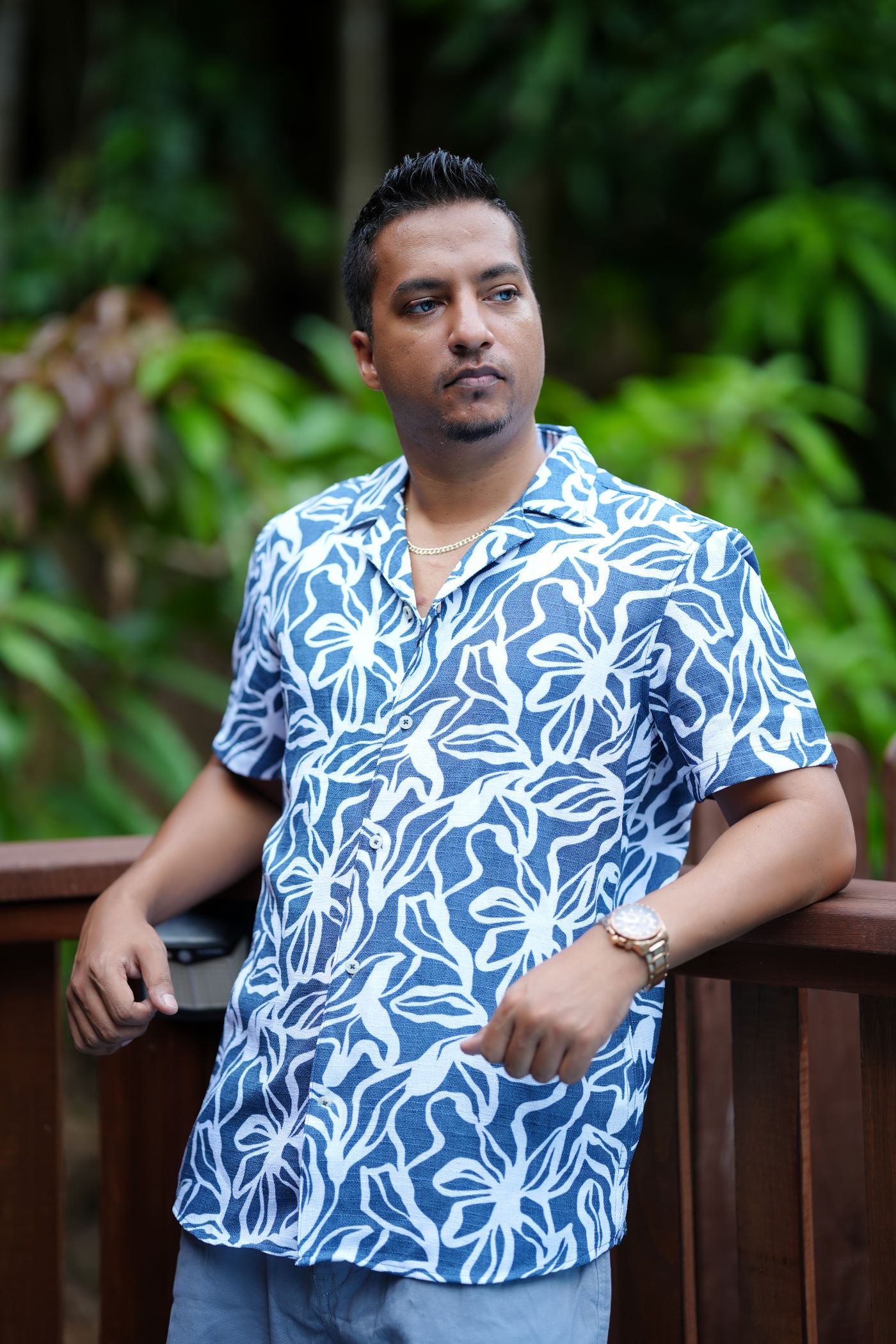 Blue & White Short Sleeve Shirt