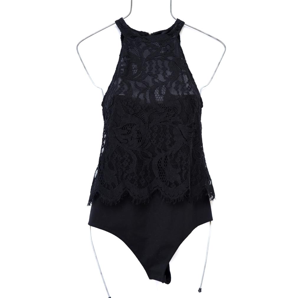 Black Say what Lace  body suit Size S